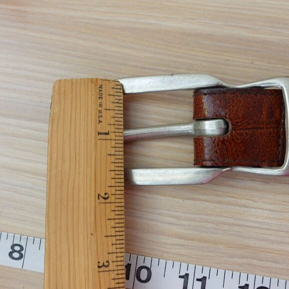 Vintage Crocodile Belt Small Exotic Leather Italian Dress Western Crocolux Omega - Picture 8 of 16